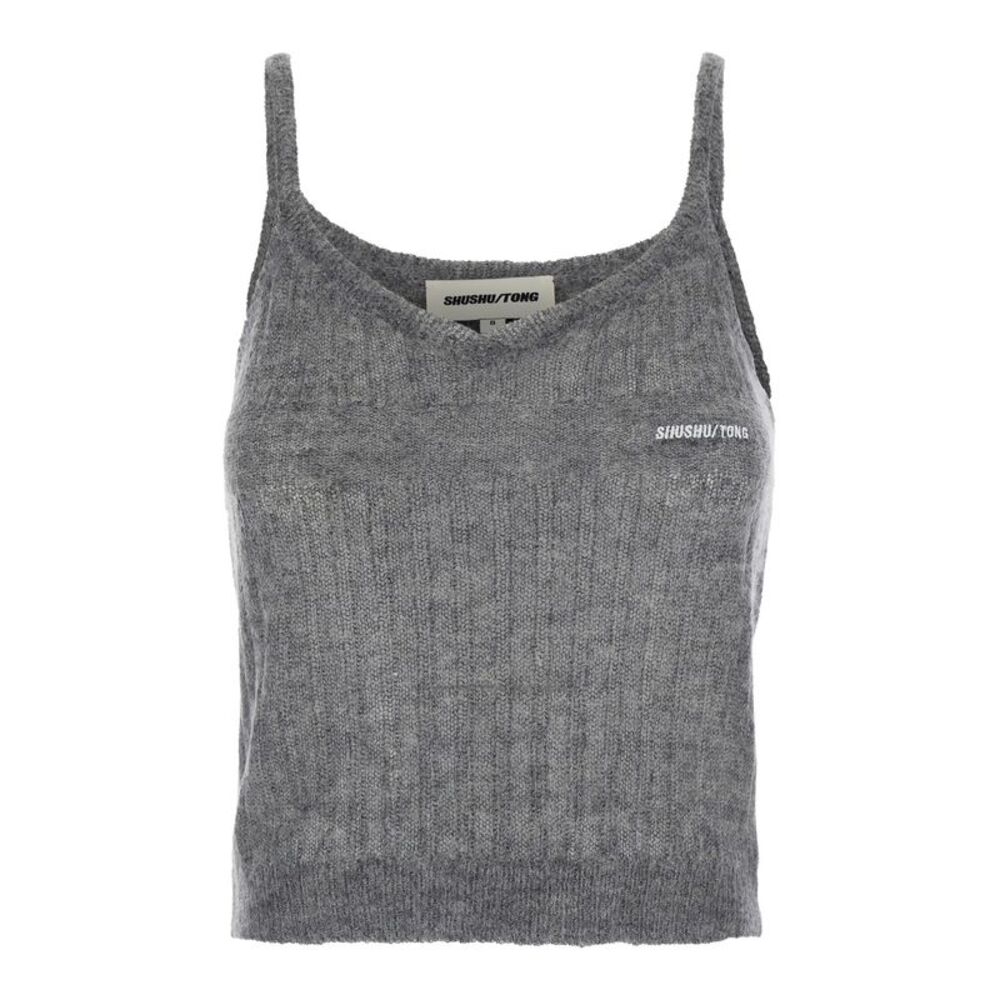 Shushu/Tong Women Knit Cami Top With Kid Mohair And Extrafine Wool Gray Women